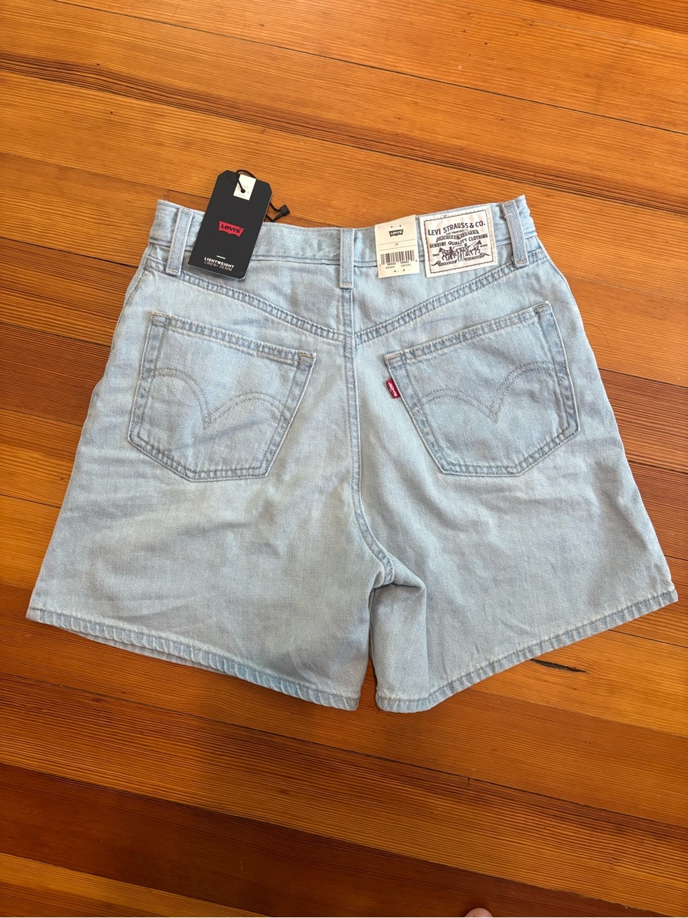 High Rise Baggy Linen+ Denim Lightweight Women's Shorts - Picture 3 of 7